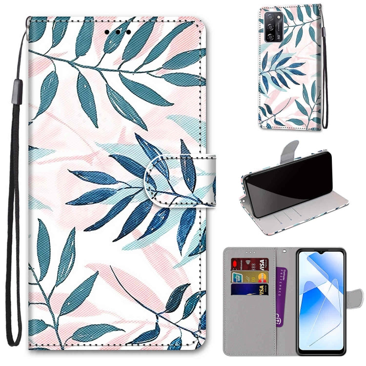 Coloured Drawing Cross Texture Horizontal Flip PU Leather Case with Holder & Card Slots & Wallet & Lanyard, For OPPO A54 4G / A16 4G / A53s 5G / A55 5G