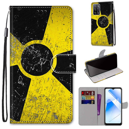 Coloured Drawing Cross Texture Horizontal Flip PU Leather Case with Holder & Card Slots & Wallet & Lanyard, For OPPO A54 4G / A16 4G / A53s 5G / A55 5G