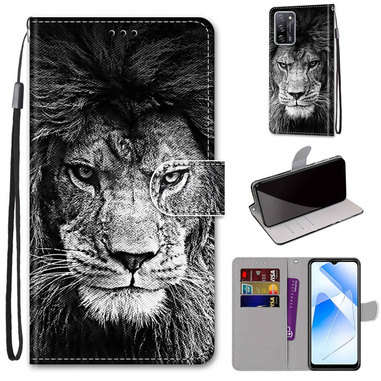 Coloured Drawing Cross Texture Horizontal Flip PU Leather Case with Holder & Card Slots & Wallet & Lanyard, For OPPO A54 4G / A16 4G / A53s 5G / A55 5G