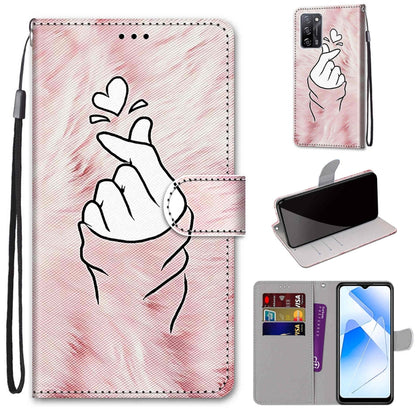 Coloured Drawing Cross Texture Horizontal Flip PU Leather Case with Holder & Card Slots & Wallet & Lanyard, For OPPO A54 4G / A16 4G / A53s 5G / A55 5G