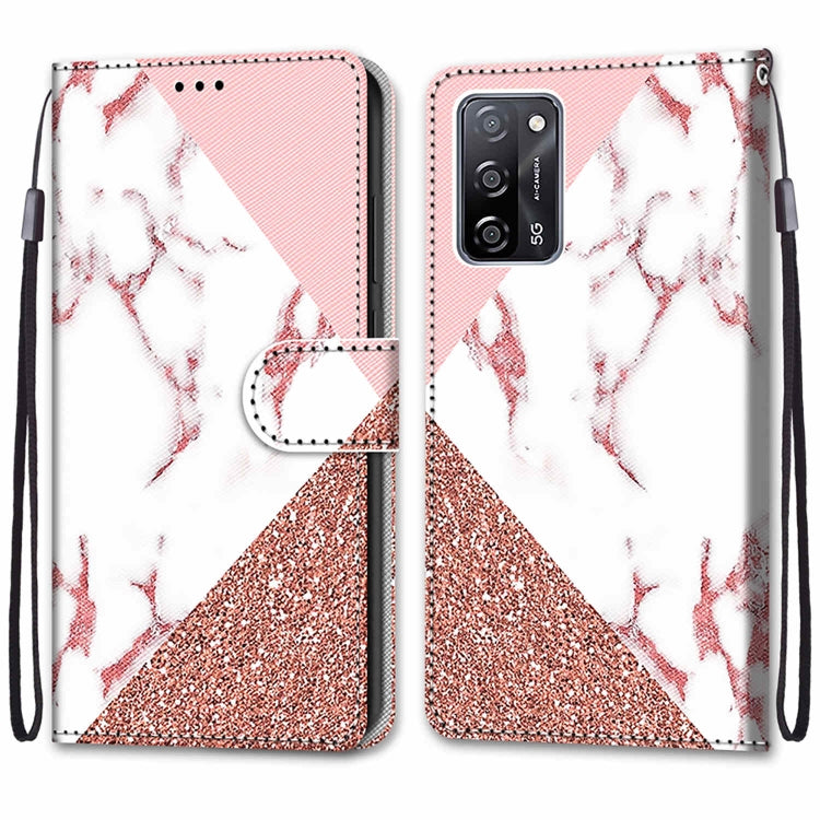 Coloured Drawing Cross Texture Horizontal Flip PU Leather Case with Holder & Card Slots & Wallet & Lanyard, For OPPO A54 4G / A16 4G / A53s 5G / A55 5G