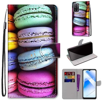 Coloured Drawing Cross Texture Horizontal Flip PU Leather Case with Holder & Card Slots & Wallet & Lanyard, For OPPO A54 4G / A16 4G / A53s 5G / A55 5G