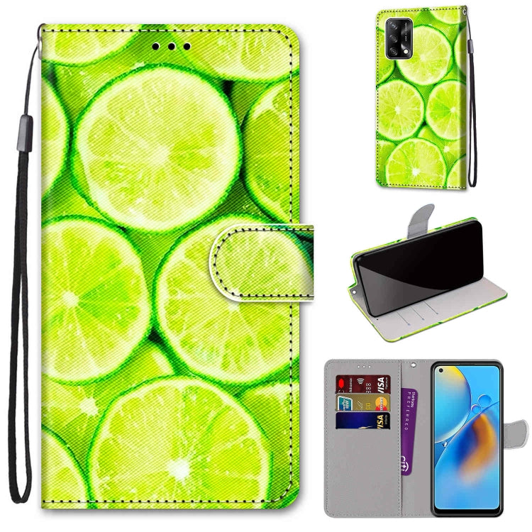 Coloured Drawing Cross Texture Horizontal Flip PU Leather Case with Holder & Card Slots & Wallet & Lanyard, For OPPO F19 / A74 4G