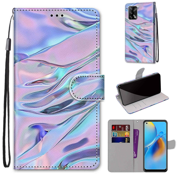 Coloured Drawing Cross Texture Horizontal Flip PU Leather Case with Holder & Card Slots & Wallet & Lanyard, For OPPO F19 / A74 4G