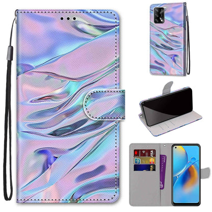 Coloured Drawing Cross Texture Horizontal Flip PU Leather Case with Holder & Card Slots & Wallet & Lanyard, For OPPO F19 / A74 4G