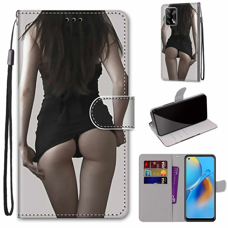Coloured Drawing Cross Texture Horizontal Flip PU Leather Case with Holder & Card Slots & Wallet & Lanyard, For OPPO F19 / A74 4G