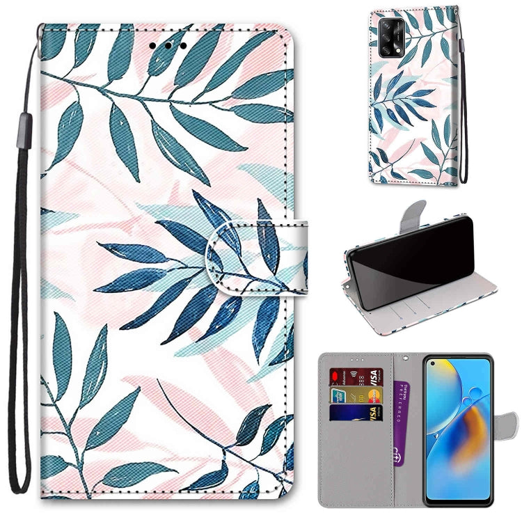 Coloured Drawing Cross Texture Horizontal Flip PU Leather Case with Holder & Card Slots & Wallet & Lanyard, For OPPO F19 / A74 4G