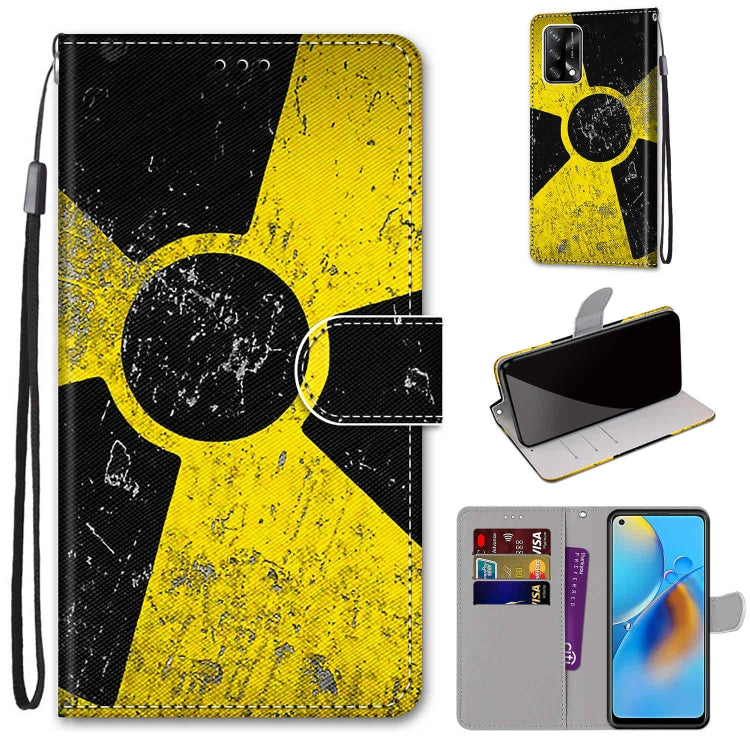 Coloured Drawing Cross Texture Horizontal Flip PU Leather Case with Holder & Card Slots & Wallet & Lanyard, For OPPO F19 / A74 4G
