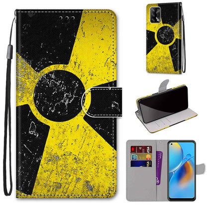 Coloured Drawing Cross Texture Horizontal Flip PU Leather Case with Holder & Card Slots & Wallet & Lanyard, For OPPO F19 / A74 4G
