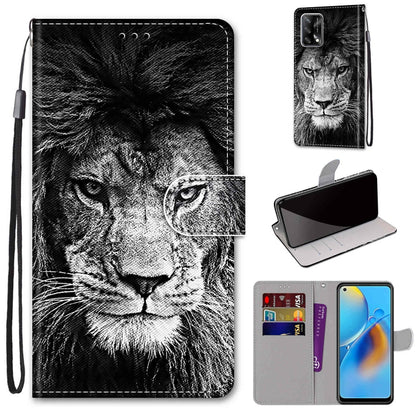Coloured Drawing Cross Texture Horizontal Flip PU Leather Case with Holder & Card Slots & Wallet & Lanyard, For OPPO F19 / A74 4G