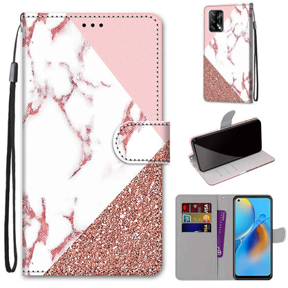 Coloured Drawing Cross Texture Horizontal Flip PU Leather Case with Holder & Card Slots & Wallet & Lanyard, For OPPO F19 / A74 4G