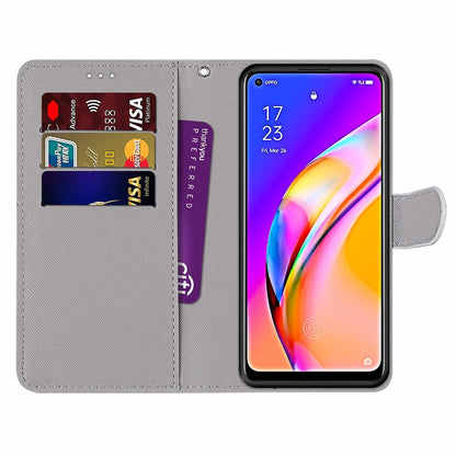 Coloured Drawing Cross Texture Horizontal Flip PU Leather Case with Holder & Card Slots & Wallet & Lanyard, For OPPO A94 5G / A95 5G / F19 Pro+ 5G