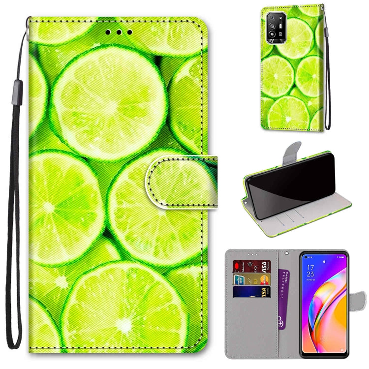 Coloured Drawing Cross Texture Horizontal Flip PU Leather Case with Holder & Card Slots & Wallet & Lanyard, For OPPO A94 5G / A95 5G / F19 Pro+ 5G