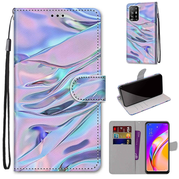 Coloured Drawing Cross Texture Horizontal Flip PU Leather Case with Holder & Card Slots & Wallet & Lanyard, For OPPO A94 5G / A95 5G / F19 Pro+ 5G