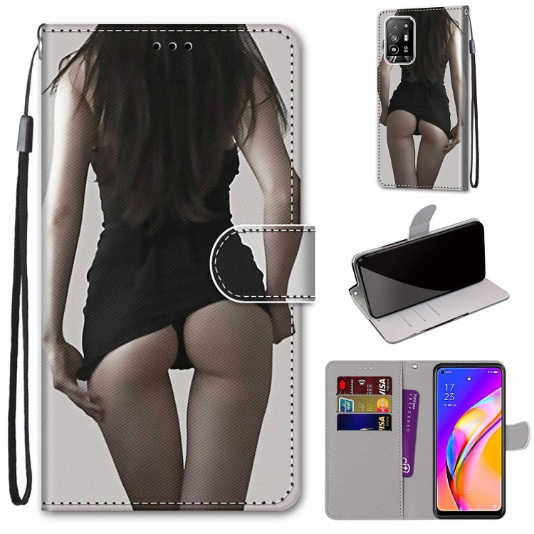 Coloured Drawing Cross Texture Horizontal Flip PU Leather Case with Holder & Card Slots & Wallet & Lanyard, For OPPO A94 5G / A95 5G / F19 Pro+ 5G