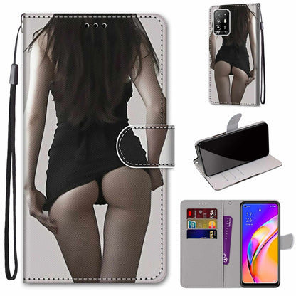 Coloured Drawing Cross Texture Horizontal Flip PU Leather Case with Holder & Card Slots & Wallet & Lanyard, For OPPO A94 5G / A95 5G / F19 Pro+ 5G
