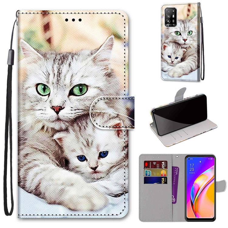 Coloured Drawing Cross Texture Horizontal Flip PU Leather Case with Holder & Card Slots & Wallet & Lanyard, For OPPO A94 5G / A95 5G / F19 Pro+ 5G