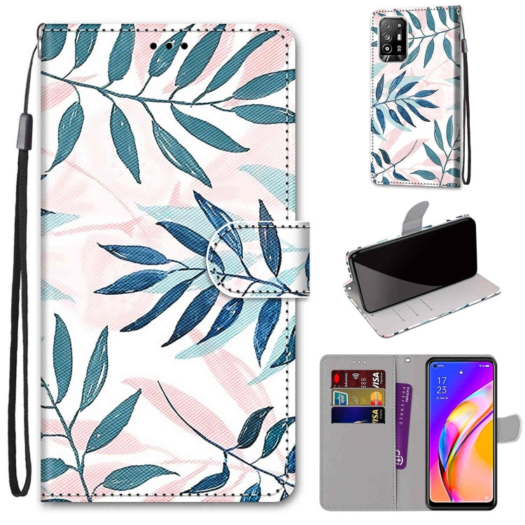Coloured Drawing Cross Texture Horizontal Flip PU Leather Case with Holder & Card Slots & Wallet & Lanyard, For OPPO A94 5G / A95 5G / F19 Pro+ 5G