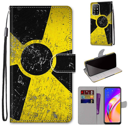 Coloured Drawing Cross Texture Horizontal Flip PU Leather Case with Holder & Card Slots & Wallet & Lanyard, For OPPO A94 5G / A95 5G / F19 Pro+ 5G