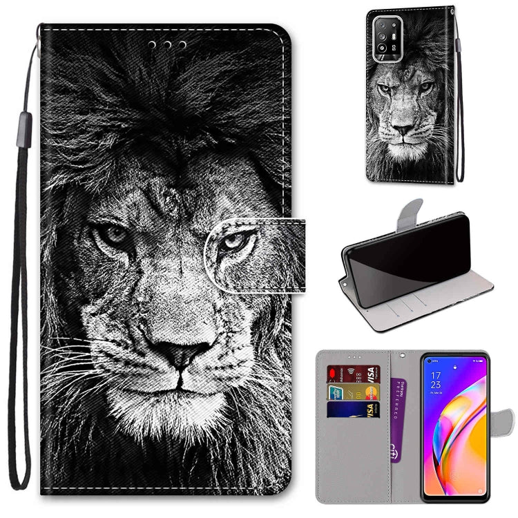 Coloured Drawing Cross Texture Horizontal Flip PU Leather Case with Holder & Card Slots & Wallet & Lanyard, For OPPO A94 5G / A95 5G / F19 Pro+ 5G