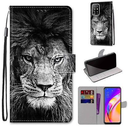 Coloured Drawing Cross Texture Horizontal Flip PU Leather Case with Holder & Card Slots & Wallet & Lanyard, For OPPO A94 5G / A95 5G / F19 Pro+ 5G