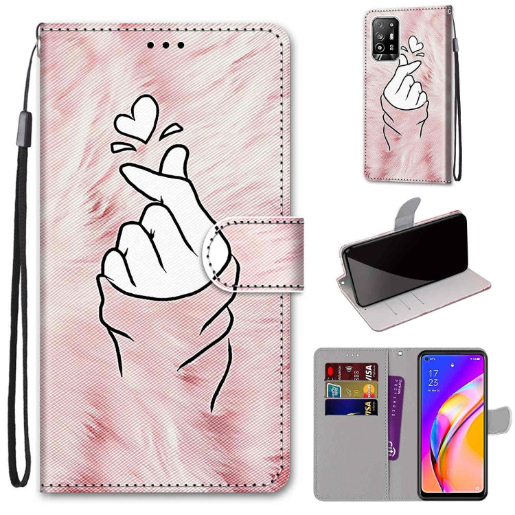 Coloured Drawing Cross Texture Horizontal Flip PU Leather Case with Holder & Card Slots & Wallet & Lanyard, For OPPO A94 5G / A95 5G / F19 Pro+ 5G