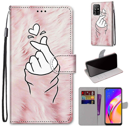 Coloured Drawing Cross Texture Horizontal Flip PU Leather Case with Holder & Card Slots & Wallet & Lanyard, For OPPO A94 5G / A95 5G / F19 Pro+ 5G