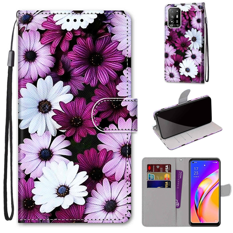 Coloured Drawing Cross Texture Horizontal Flip PU Leather Case with Holder & Card Slots & Wallet & Lanyard, For OPPO A94 5G / A95 5G / F19 Pro+ 5G