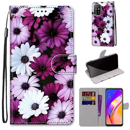 Coloured Drawing Cross Texture Horizontal Flip PU Leather Case with Holder & Card Slots & Wallet & Lanyard, For OPPO A94 5G / A95 5G / F19 Pro+ 5G