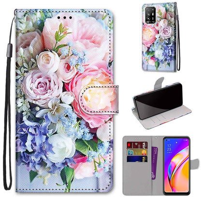 Coloured Drawing Cross Texture Horizontal Flip PU Leather Case with Holder & Card Slots & Wallet & Lanyard, For OPPO A94 5G / A95 5G / F19 Pro+ 5G