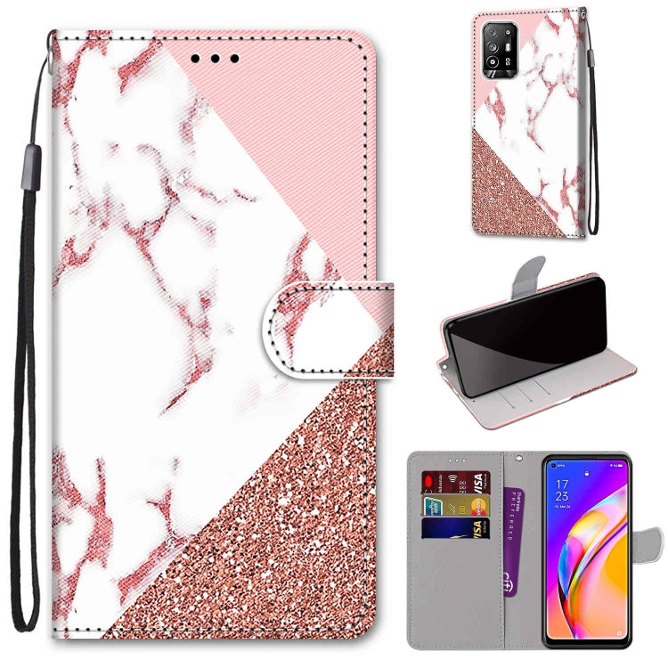 Coloured Drawing Cross Texture Horizontal Flip PU Leather Case with Holder & Card Slots & Wallet & Lanyard, For OPPO A94 5G / A95 5G / F19 Pro+ 5G