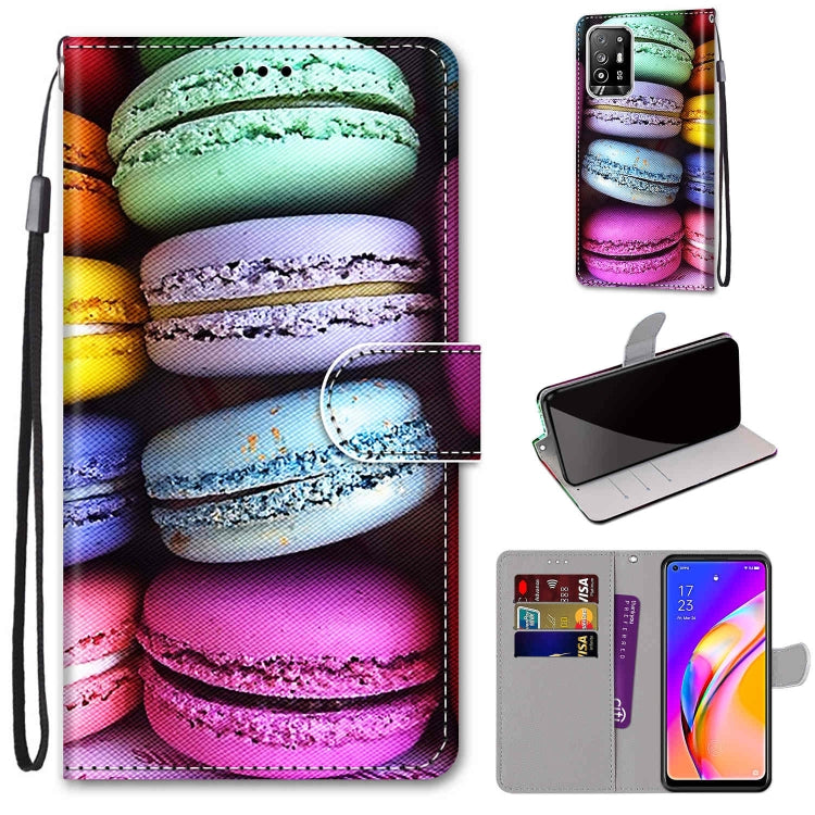 Coloured Drawing Cross Texture Horizontal Flip PU Leather Case with Holder & Card Slots & Wallet & Lanyard, For OPPO A94 5G / A95 5G / F19 Pro+ 5G