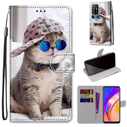 Coloured Drawing Cross Texture Horizontal Flip PU Leather Case with Holder & Card Slots & Wallet & Lanyard, For OPPO A94 5G / A95 5G / F19 Pro+ 5G