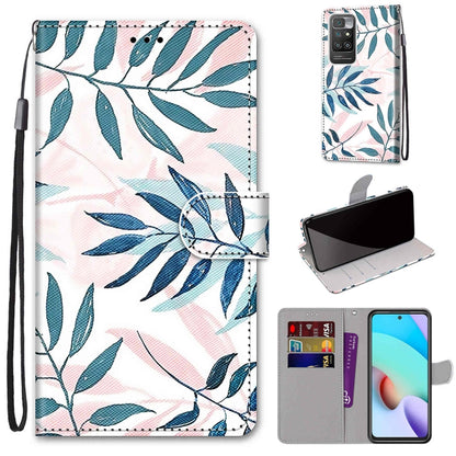 Coloured Drawing Cross Texture Horizontal Flip PU Leather Case with Holder & Card Slots & Wallet & Lanyard, For Xiaomi Redmi 10