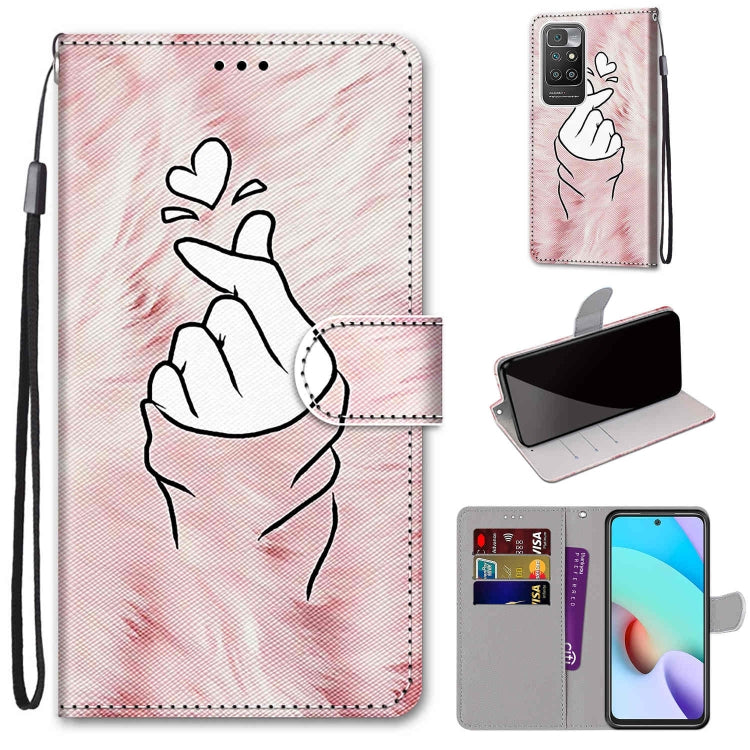 Coloured Drawing Cross Texture Horizontal Flip PU Leather Case with Holder & Card Slots & Wallet & Lanyard, For Xiaomi Redmi 10