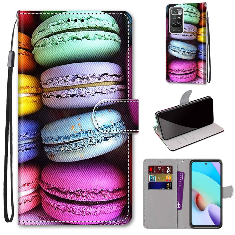 Coloured Drawing Cross Texture Horizontal Flip PU Leather Case with Holder & Card Slots & Wallet & Lanyard, For Xiaomi Redmi 10