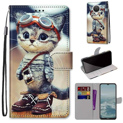 Coloured Drawing Cross Texture Horizontal Flip PU Leather Case with Holder & Card Slots & Wallet & Lanyard, For Nokia G20 / G10 / 6.3