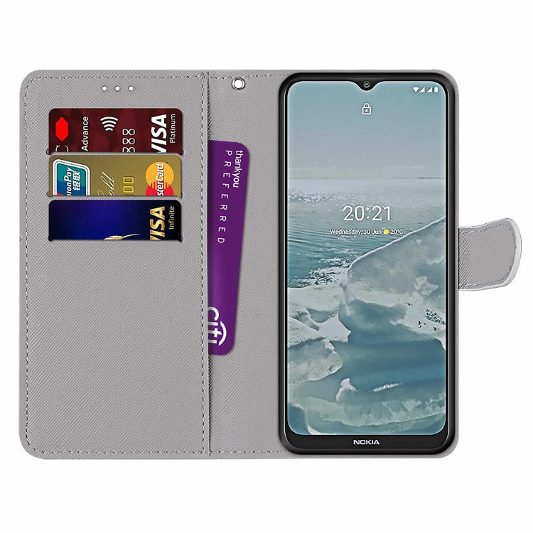 Coloured Drawing Cross Texture Horizontal Flip PU Leather Case with Holder & Card Slots & Wallet & Lanyard, For Nokia G20 / G10 / 6.3