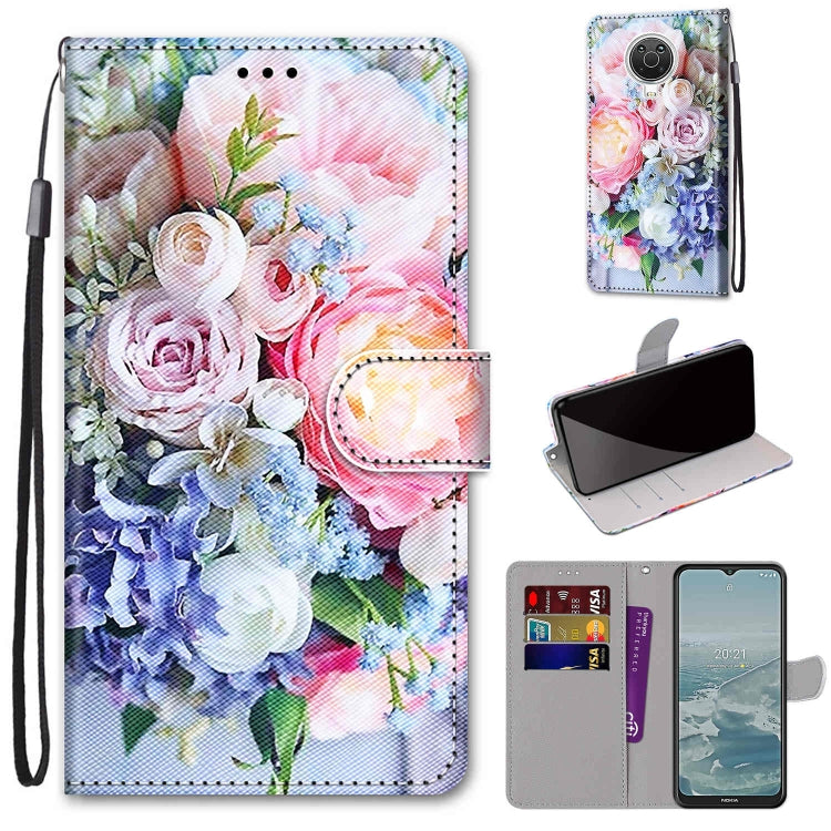 Coloured Drawing Cross Texture Horizontal Flip PU Leather Case with Holder & Card Slots & Wallet & Lanyard, For Nokia G20 / G10 / 6.3