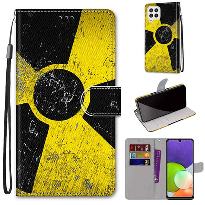 Coloured Drawing Cross Texture Horizontal Flip PU Leather Case with Holder & Card Slots & Wallet & Lanyard, For Samsung Galaxy A22 4G