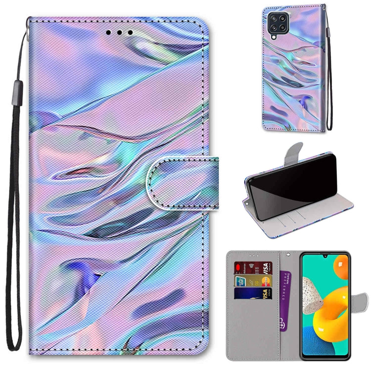 Coloured Drawing Cross Texture Horizontal Flip PU Leather Case with Holder & Card Slots & Wallet & Lanyard, For Samsung Galaxy M32 4G / F22