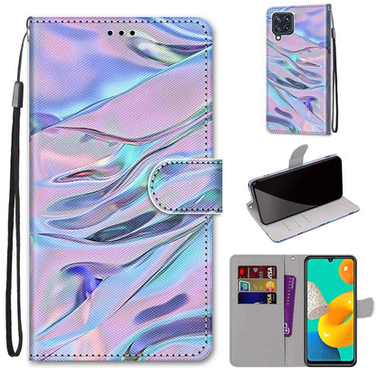 Coloured Drawing Cross Texture Horizontal Flip PU Leather Case with Holder & Card Slots & Wallet & Lanyard, For Samsung Galaxy M32 4G / F22