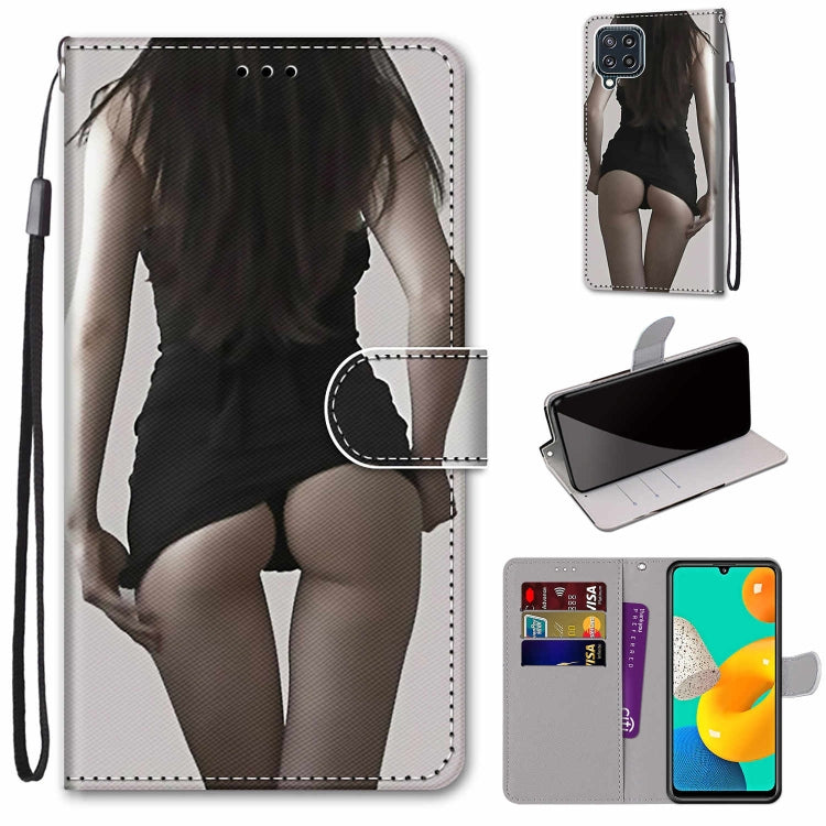 Coloured Drawing Cross Texture Horizontal Flip PU Leather Case with Holder & Card Slots & Wallet & Lanyard, For Samsung Galaxy M32 4G / F22
