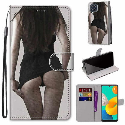 Coloured Drawing Cross Texture Horizontal Flip PU Leather Case with Holder & Card Slots & Wallet & Lanyard, For Samsung Galaxy M32 4G / F22