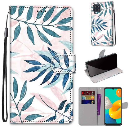 Coloured Drawing Cross Texture Horizontal Flip PU Leather Case with Holder & Card Slots & Wallet & Lanyard, For Samsung Galaxy M32 4G / F22