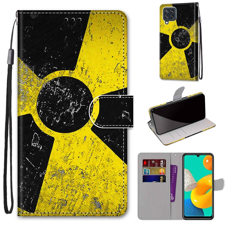 Coloured Drawing Cross Texture Horizontal Flip PU Leather Case with Holder & Card Slots & Wallet & Lanyard, For Samsung Galaxy M32 4G / F22