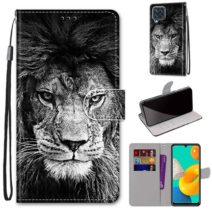 Coloured Drawing Cross Texture Horizontal Flip PU Leather Case with Holder & Card Slots & Wallet & Lanyard, For Samsung Galaxy M32 4G / F22