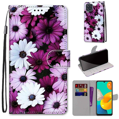 Coloured Drawing Cross Texture Horizontal Flip PU Leather Case with Holder & Card Slots & Wallet & Lanyard, For Samsung Galaxy M32 4G / F22