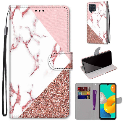 Coloured Drawing Cross Texture Horizontal Flip PU Leather Case with Holder & Card Slots & Wallet & Lanyard, For Samsung Galaxy M32 4G / F22