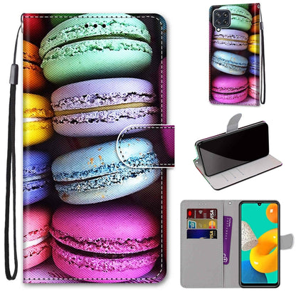 Coloured Drawing Cross Texture Horizontal Flip PU Leather Case with Holder & Card Slots & Wallet & Lanyard, For Samsung Galaxy M32 4G / F22